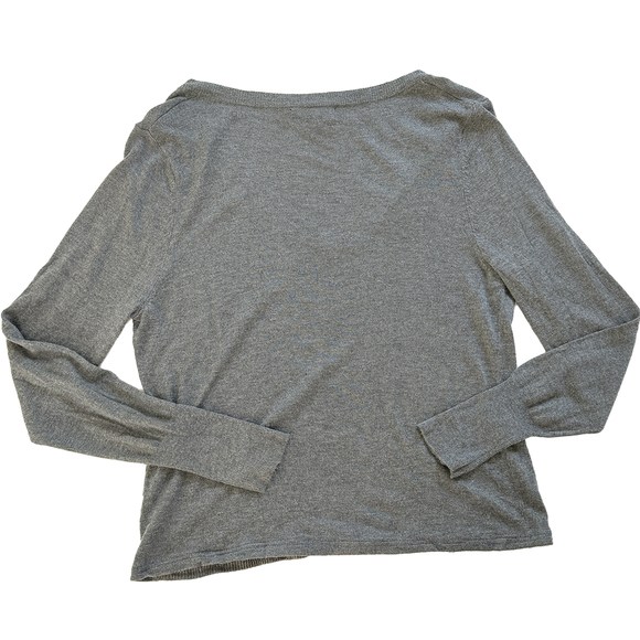 Mossimo v-neck long sleeve top grey plus size long sleeve XXL in Gray - Picture 2 of 5